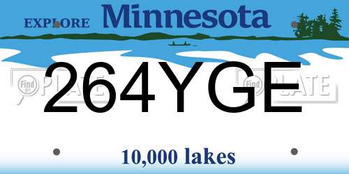264YGE Minnesota License Plate