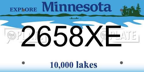 2658XE Minnesota License Plate
