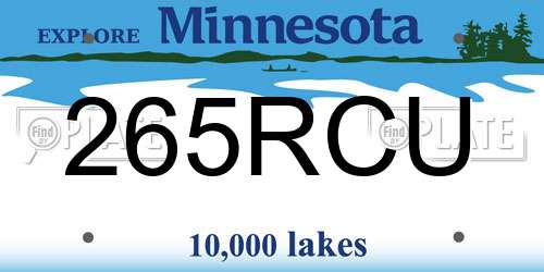 265RCU Minnesota License Plate