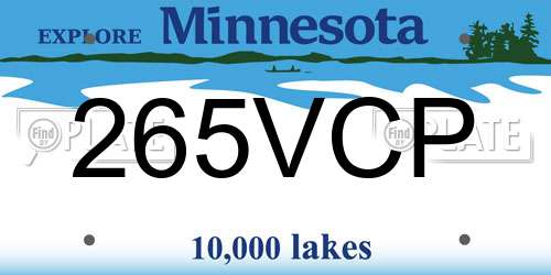 265VCP Minnesota License Plate