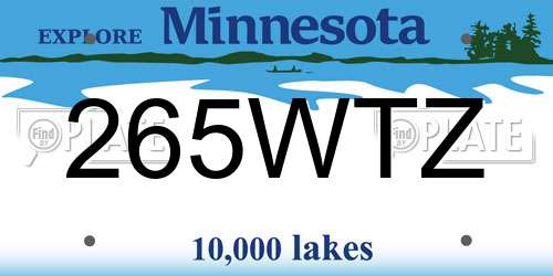 265WTZ Minnesota License Plate
