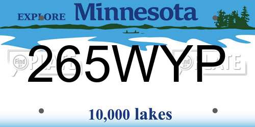 265WYP Minnesota License Plate