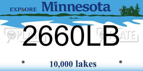 2660LB Minnesota License Plate