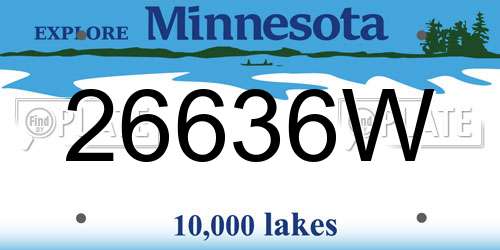 26636W Minnesota License Plate