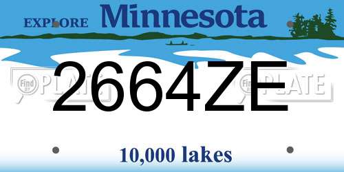 2664ZE Minnesota License Plate