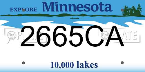 2665CA Minnesota License Plate