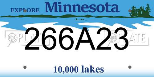 266A23 Minnesota License Plate