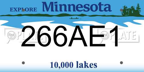 266AE1 Minnesota License Plate