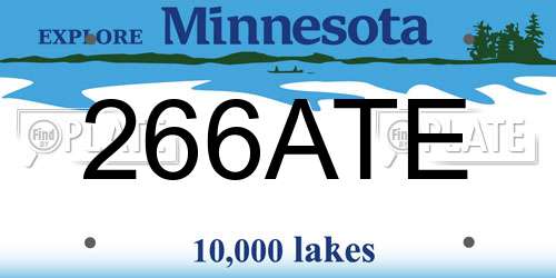 266ATE Minnesota License Plate