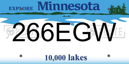 266EGW Minnesota License Plate
