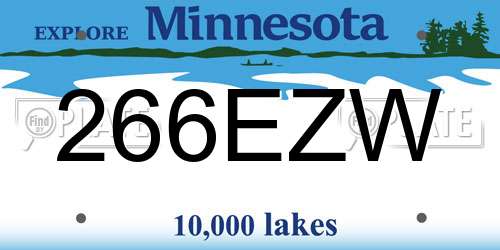 266EZW Minnesota License Plate