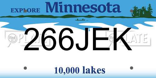 266JEK Minnesota License Plate