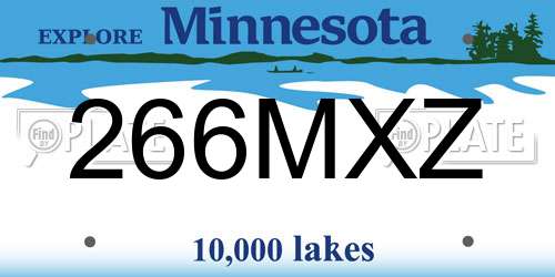 266MXZ Minnesota License Plate