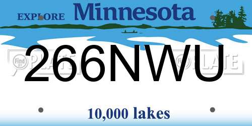 266NWU Minnesota License Plate