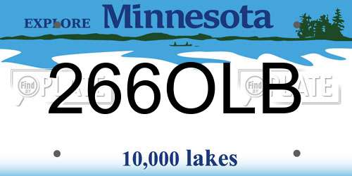 266OLB Minnesota License Plate