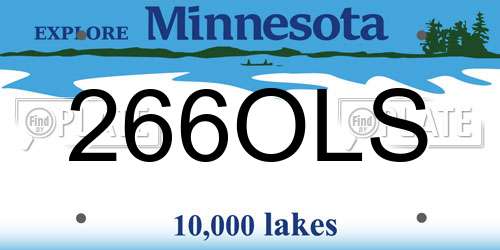 266OLS Minnesota License Plate