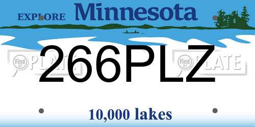 266PLZ Minnesota License Plate