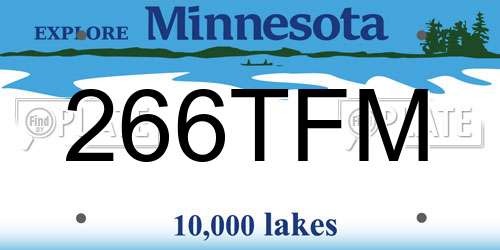 266TFM Minnesota License Plate