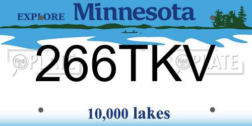 266TKV Minnesota License Plate