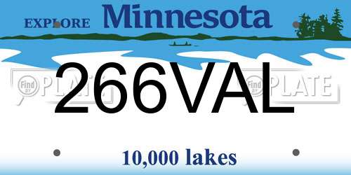 266VAL Minnesota License Plate