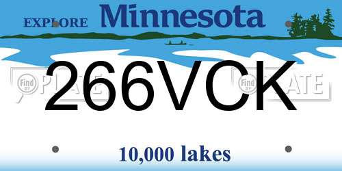 266VCK Minnesota License Plate