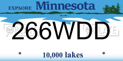266WDD Minnesota License Plate