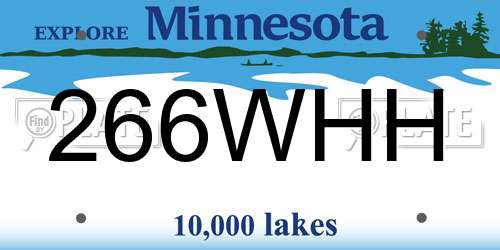 266WHH Minnesota License Plate