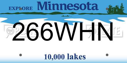 266WHN Minnesota License Plate