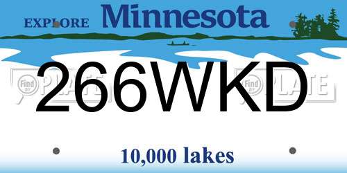 266WKD Minnesota License Plate