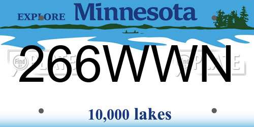 266WWN Minnesota License Plate