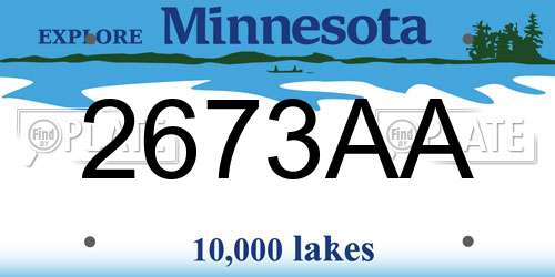 2673AA Minnesota License Plate