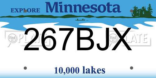267BJX Minnesota License Plate