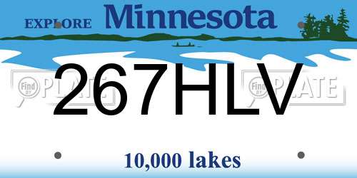 267HLV Minnesota License Plate