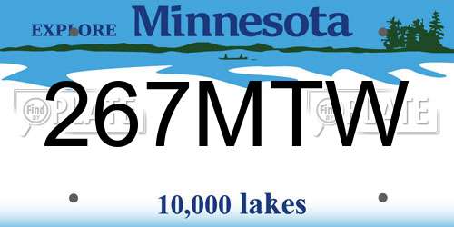 267MTW Minnesota License Plate