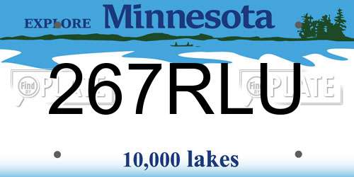 267RLU Minnesota License Plate