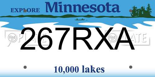 267RXA Minnesota License Plate