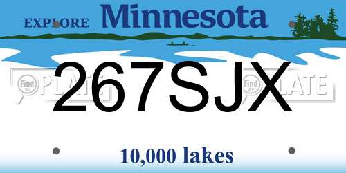 267SJX Minnesota License Plate