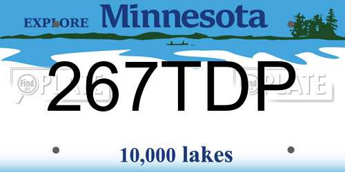 267TDP Minnesota License Plate