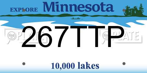 267TTP Minnesota License Plate