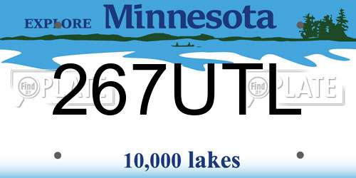 267UTL Minnesota License Plate