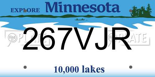 267VJR Minnesota License Plate
