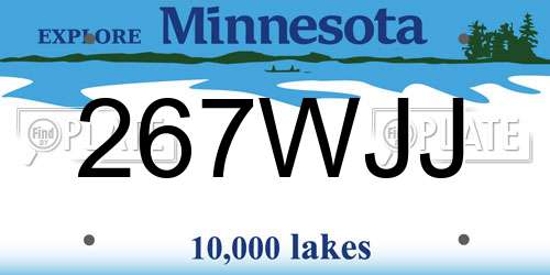 267WJJ Minnesota License Plate