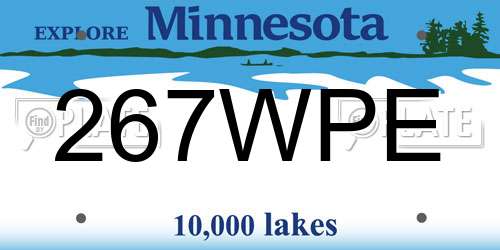 267WPE Minnesota License Plate
