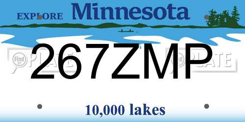 267ZMP Minnesota License Plate