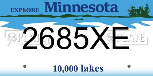 2685XE Minnesota License Plate