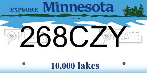 268CZY Minnesota License Plate