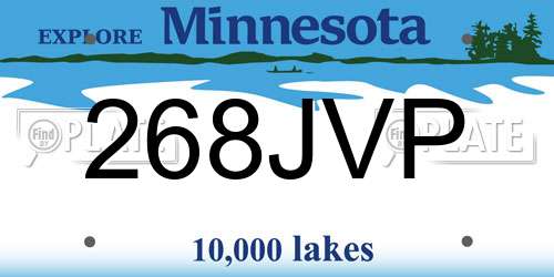 268JVP Minnesota License Plate