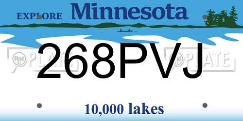 268PVJ Minnesota License Plate