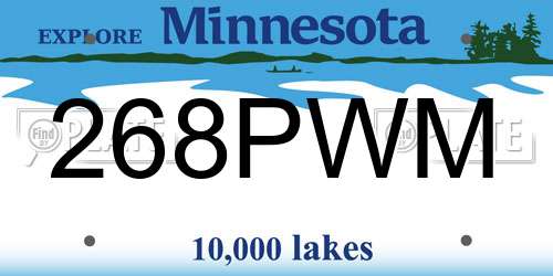 268PWM Minnesota License Plate
