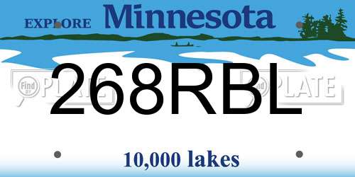 268RBL Minnesota License Plate
